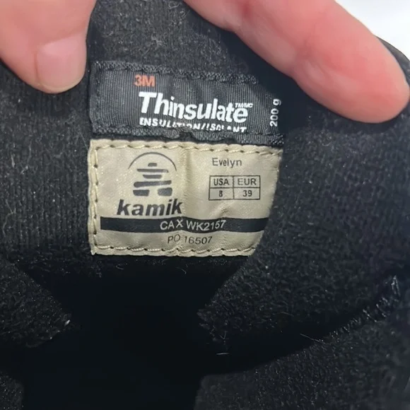 Kamik Evelyn Winter Boot Dark Brown Duck Boot Leather Upper Rubber Sole Wms 8 - Picture 7 of 11